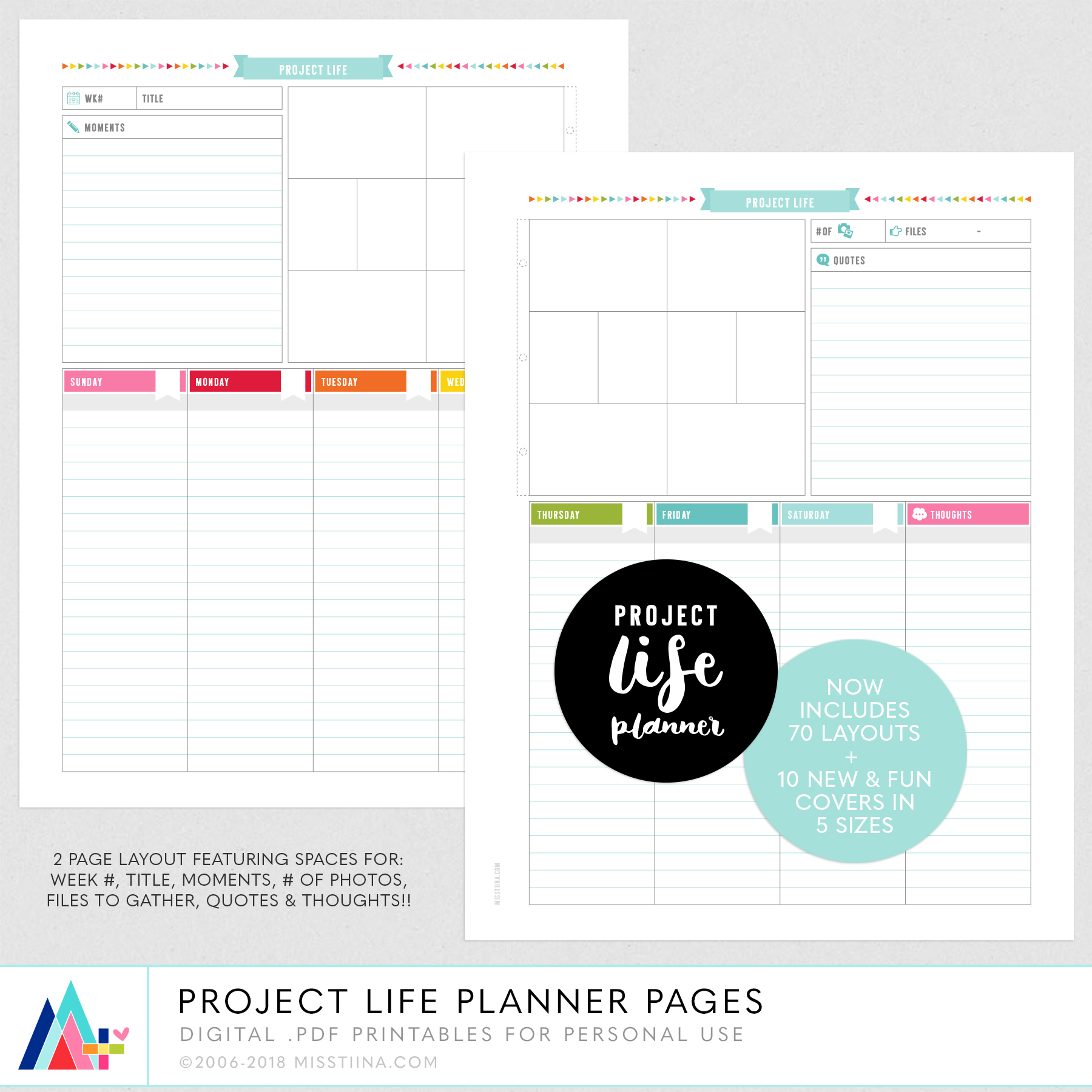 Click to purchase! project life layout planner pages